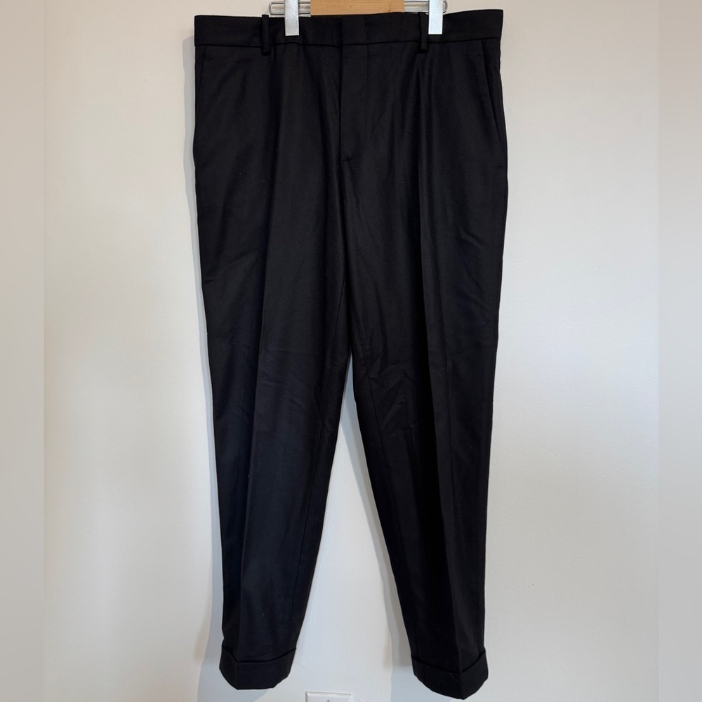 COS black wool trousers